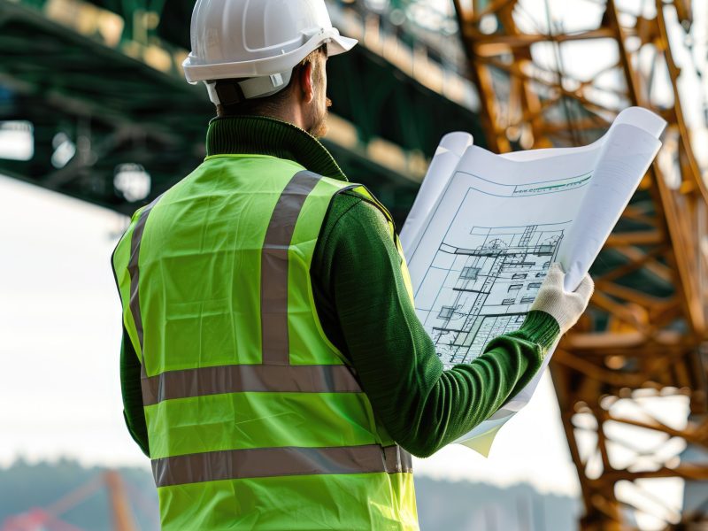 engenheiro-de-construcao-em-equipamento-de-seguranca-segurando-o-plano-no-fundo-guindaste